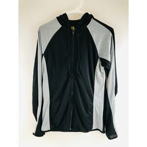 Leslie Jordan Hoodie Jacket Women's Size M Black Gray Athletic Full Zip Long Slv